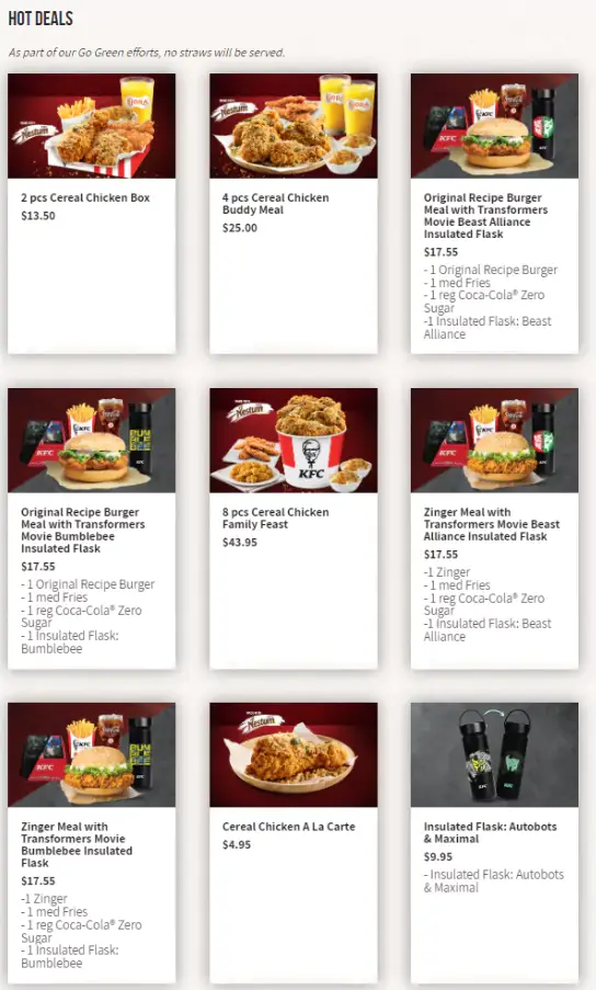 KFC MENU SINGAPORE