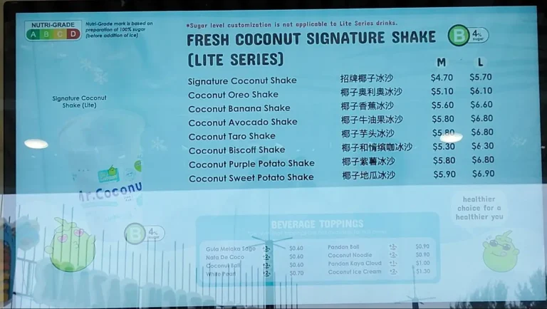 MR COCONUT MENU