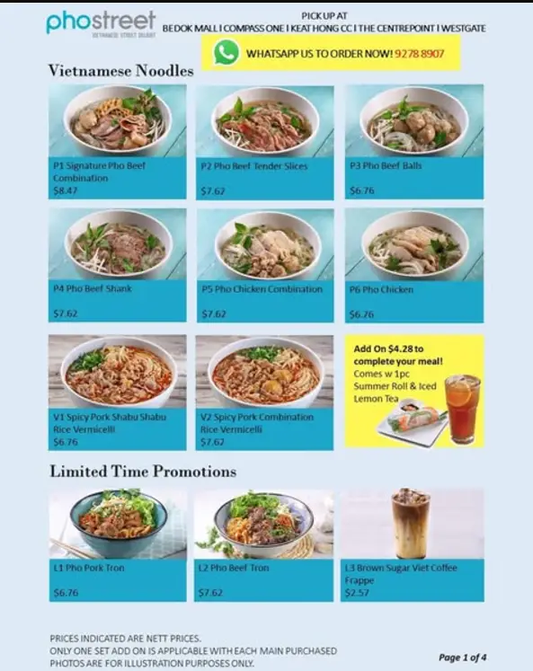 PHO STREET MENU SINGAPORE