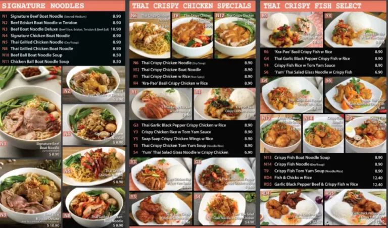 SAAP SAAP THAI MENU SINGAPORE