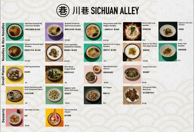 THE ALLEY MENU SINGAPORE