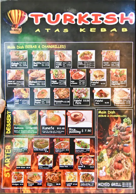 TURKISH KEBAB MENU SINGAPORE PRICES 2025