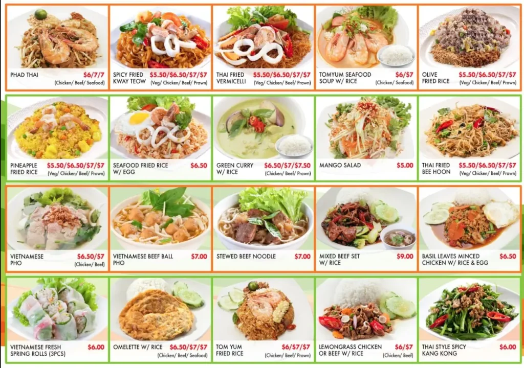 VIET THAI CUISINE MENU SINGAPORE